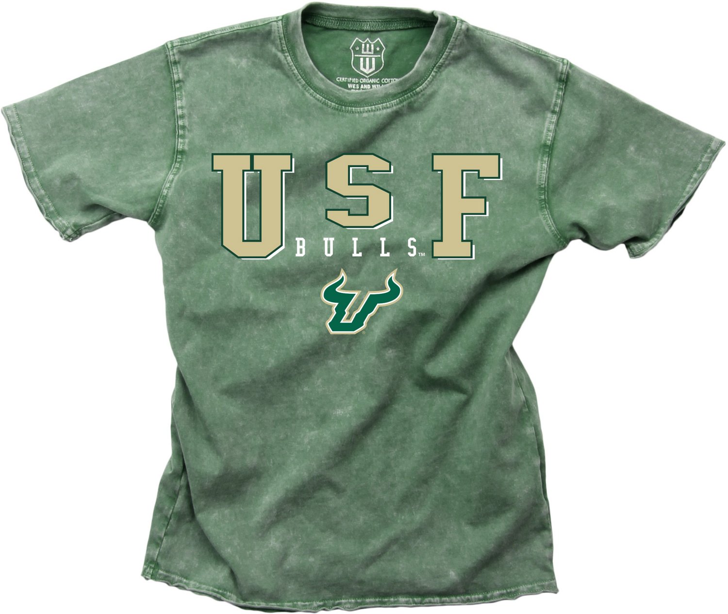 Wes and Willy Youth University of South Florida Raw Edge Faded Wash T-shirt