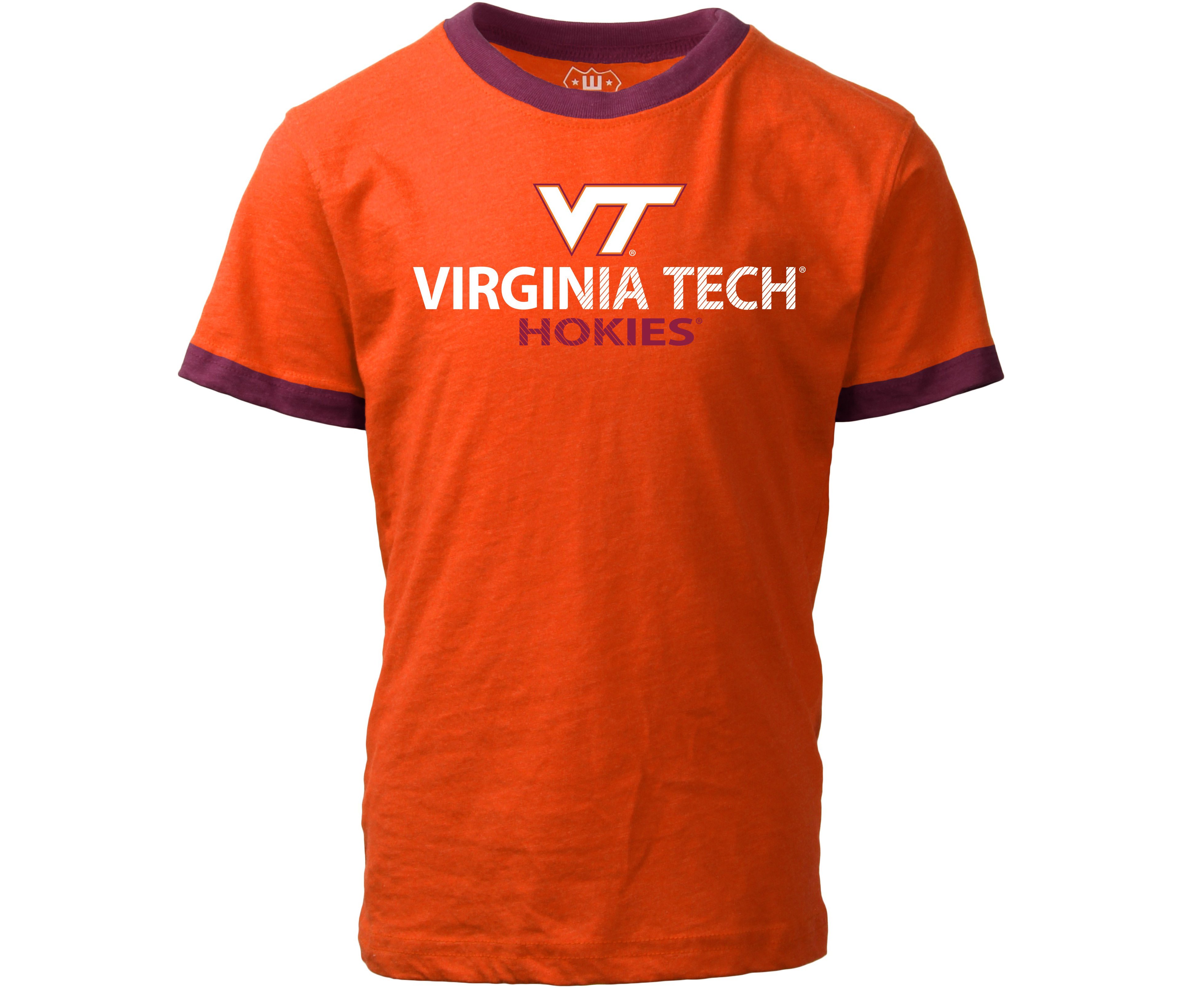 Wes and Willy Boys' Virginia Tech Pigment Dyed Ringer Graphic T-shirt