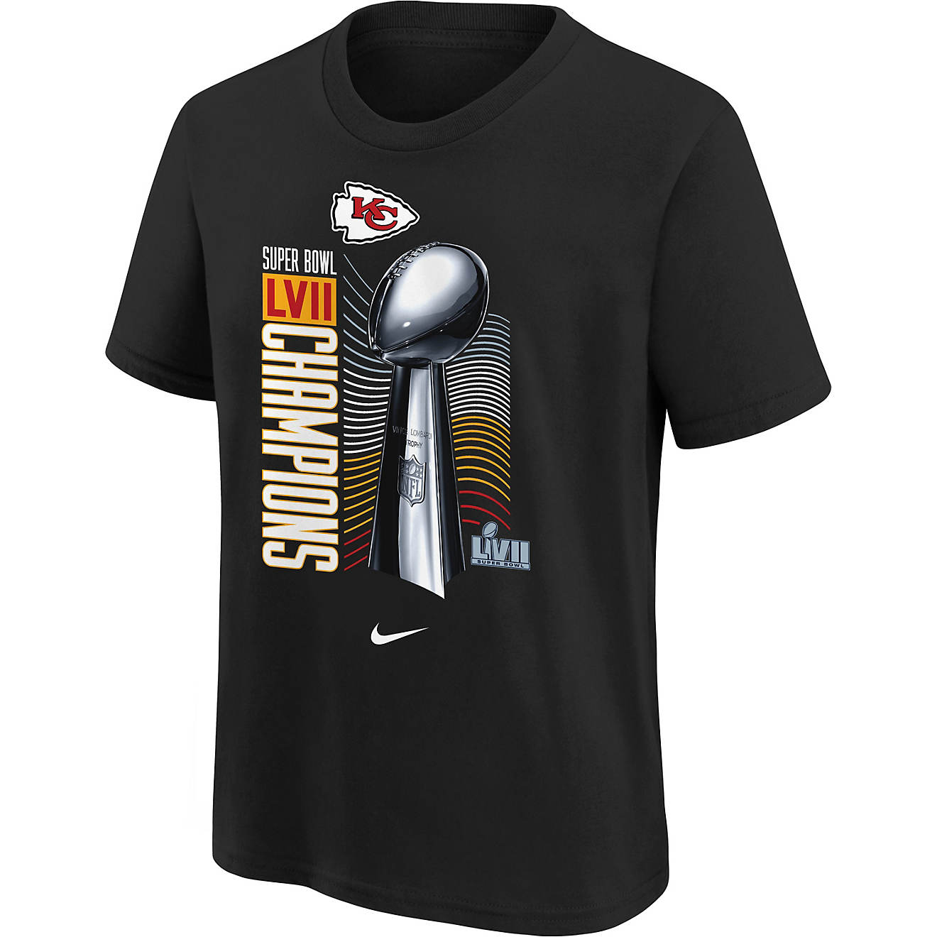 Nike Boys' Kansas City Chiefs 2022 Super Bowl LVII Champs Trophy Collection T-shirt                                              - view number 1