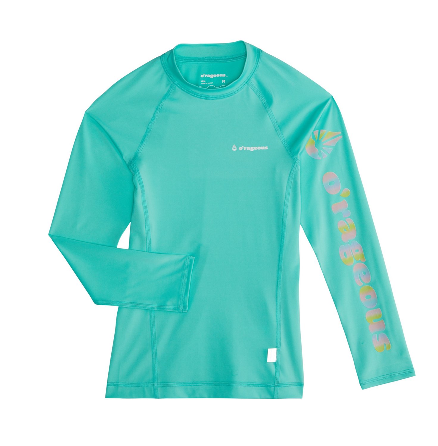 O'Rageous Girls' Solid Long Sleeve Rash Guard Academy