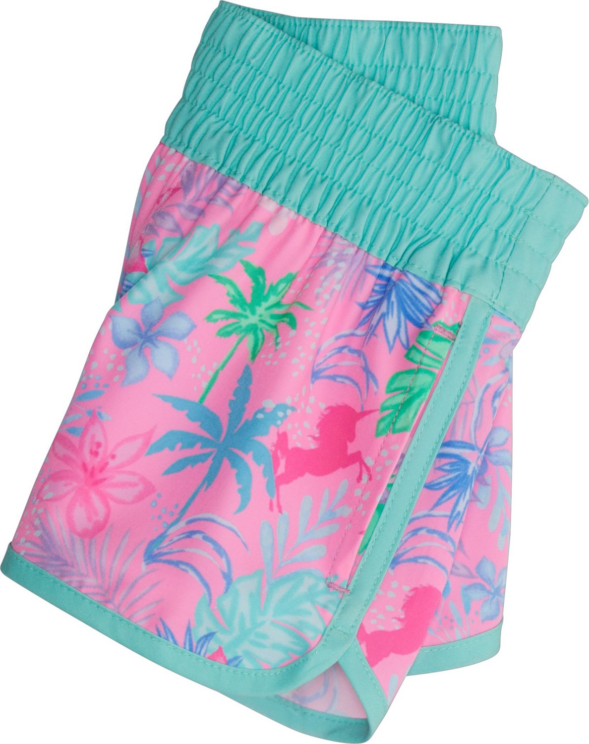 O'Rageous Girls' 4-7 Tropical Unicorn Print E Boardshorts - view number 2