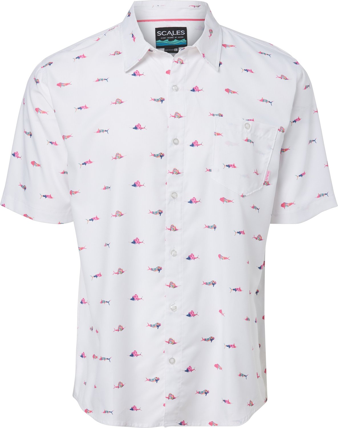 SCALES Men's Trippy Fish Button Down Shirt