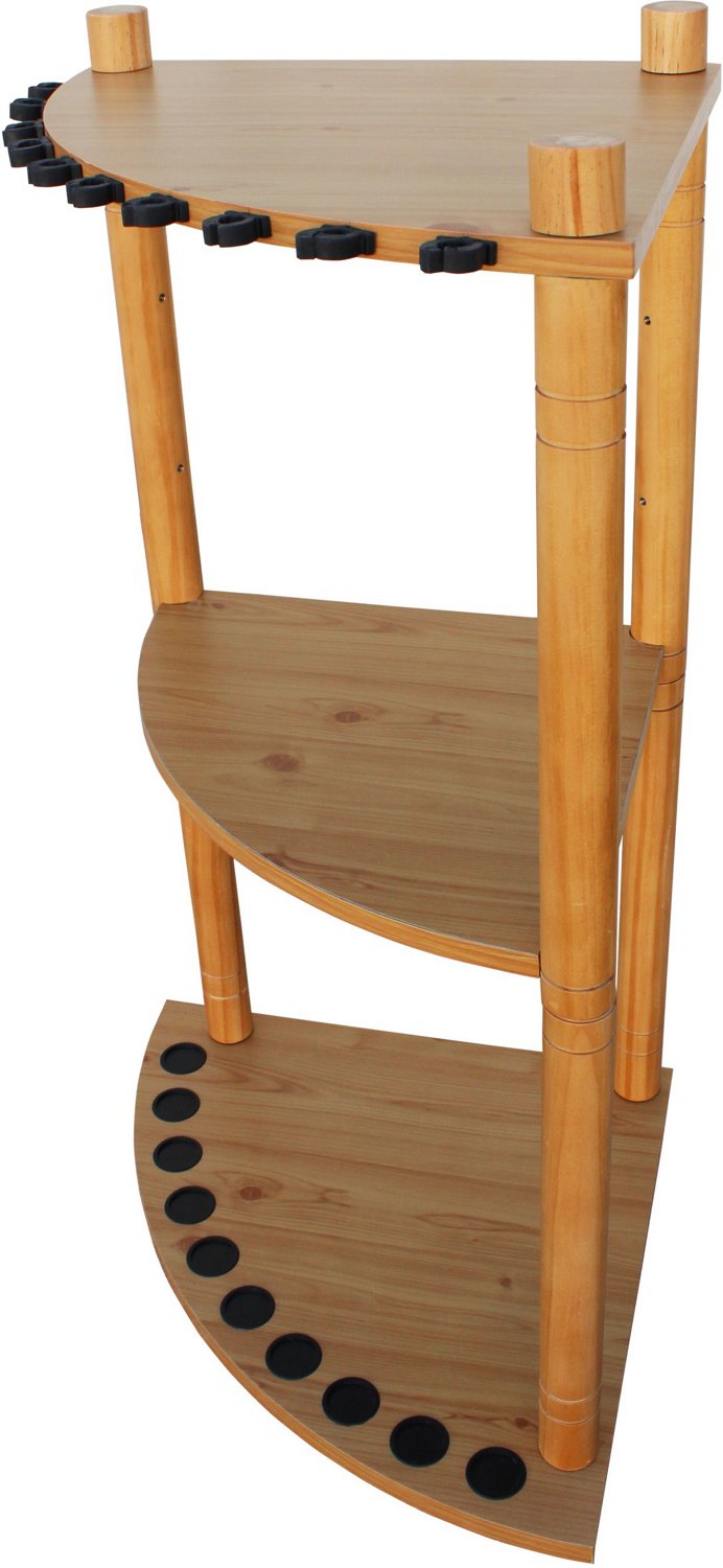 Rush Creek Creations 10 Fishing Rod Corner Rack with Extra Storage