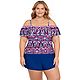Coastal Cove Women's Tribal Cold Shoulder Plus Size Tankini Top                                                                  - view number 1 selected