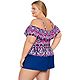 Coastal Cove Women's Tribal Cold Shoulder Plus Size Tankini Top                                                                  - view number 2