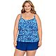 Coastal Cove Women's Printed Triple Tier Plus Size Tankini Top                                                                   - view number 1 selected