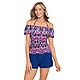 Coastal Cove Women's Tribal Cold Shoulder Tankini Top                                                                            - view number 1 selected