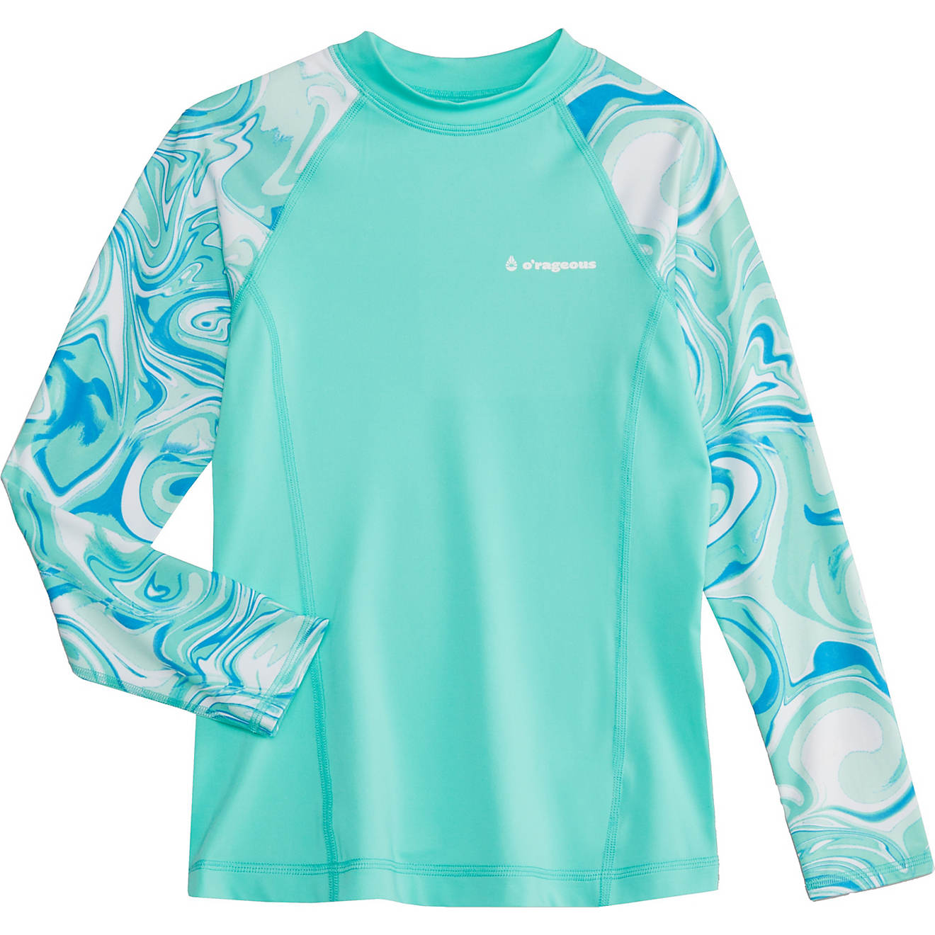 O'Rageous Girls' Oil Spill Cropped Long Sleeve Rash Guard                                                                        - view number 1