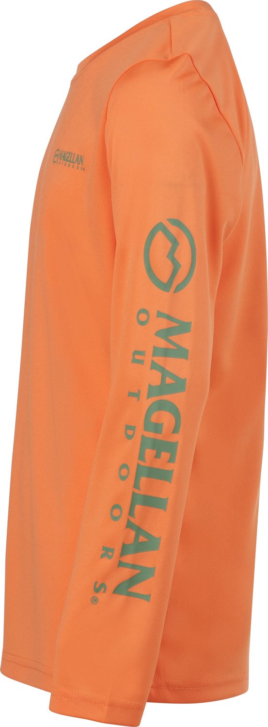 Magellan Outdoors Boys' FishGear Casting Crew Fish Print Long Sleeve T ...