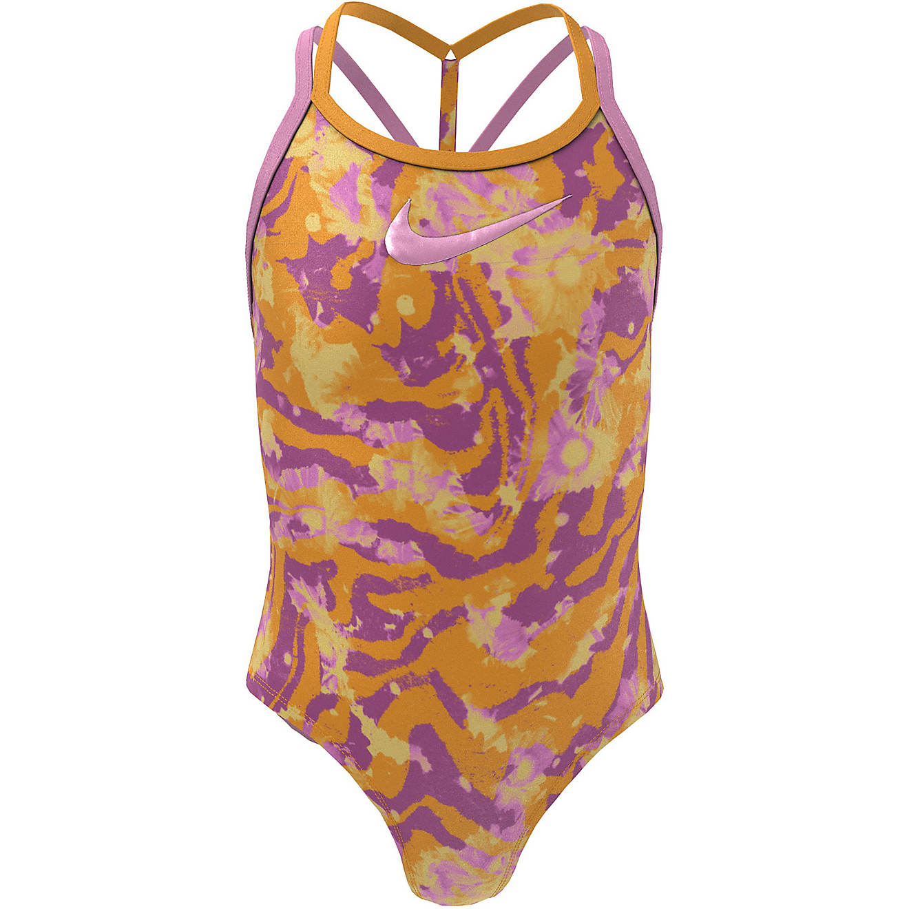 Nike Girls' Watercolor T-Crossback One-Piece Swimsuit                                                                            - view number 1