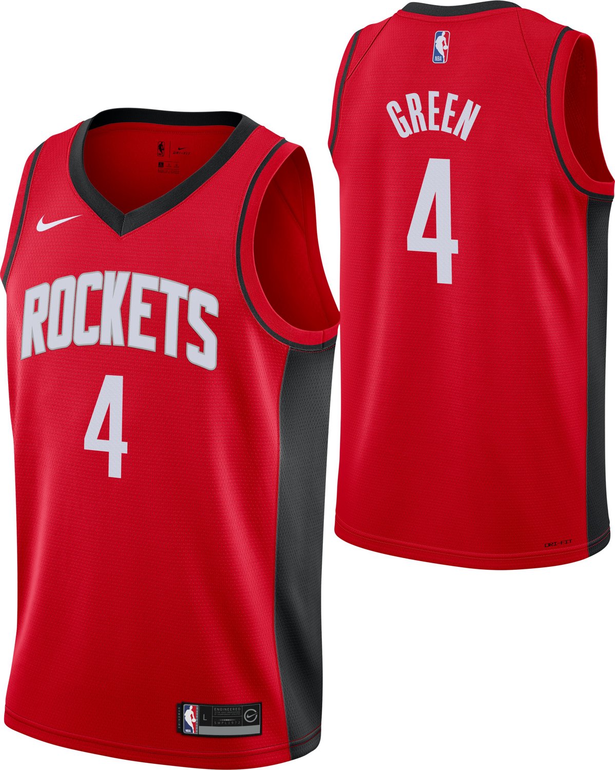 Nike Youth Houston Rockets Jalen Green #0 Red Dri-FIT Swingman Jersey