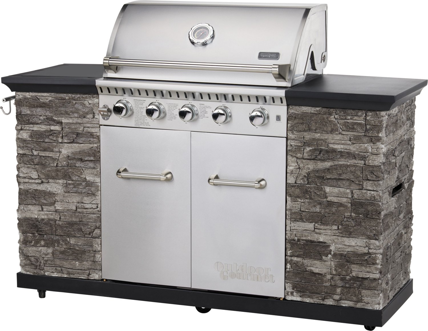 SPIRE 5-Burner Built-In Propane Gas Stone Island Grill in Terra