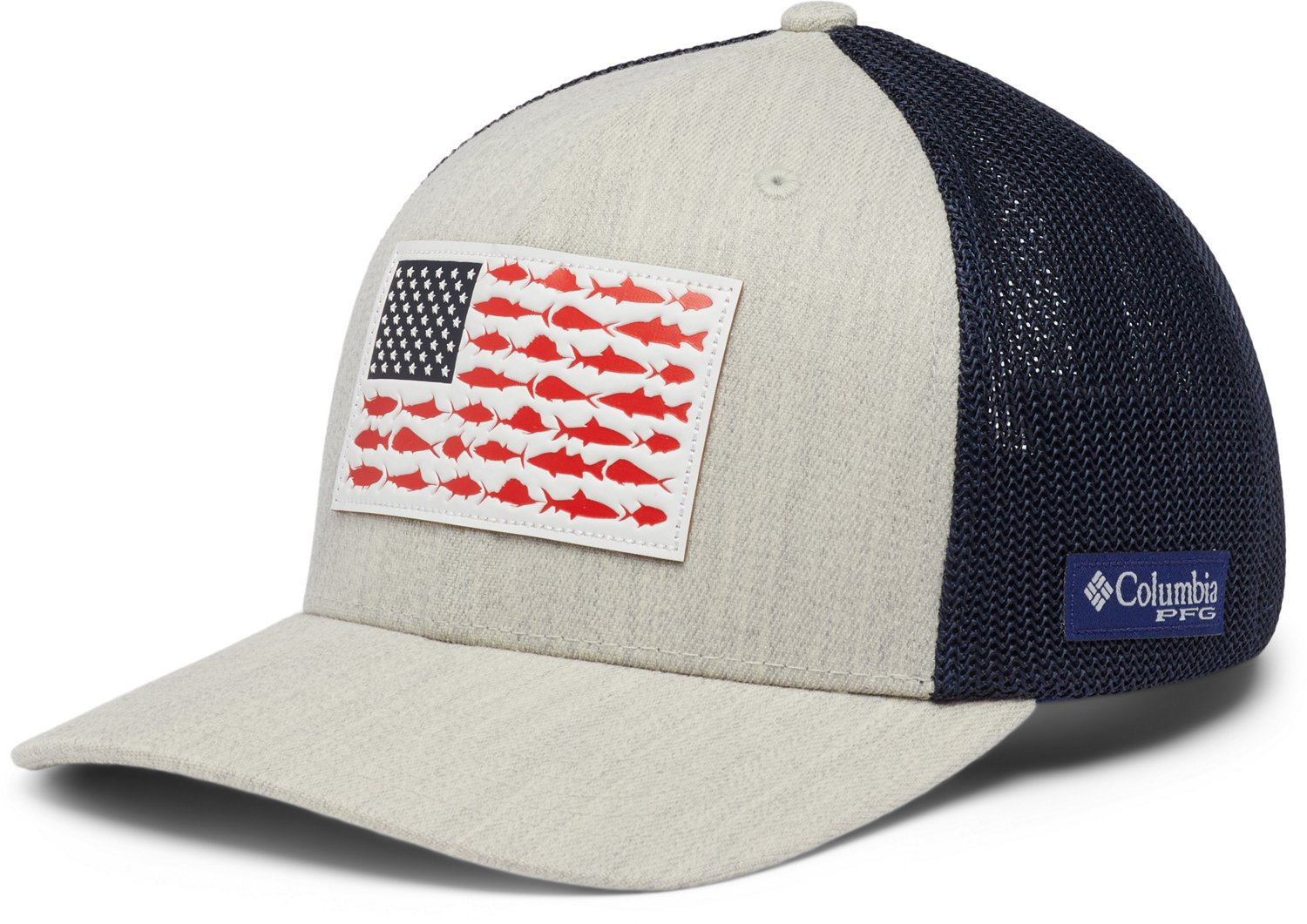 Columbia Sportswear Men's PFG Leather Fish Flag Mesh Ball Cap