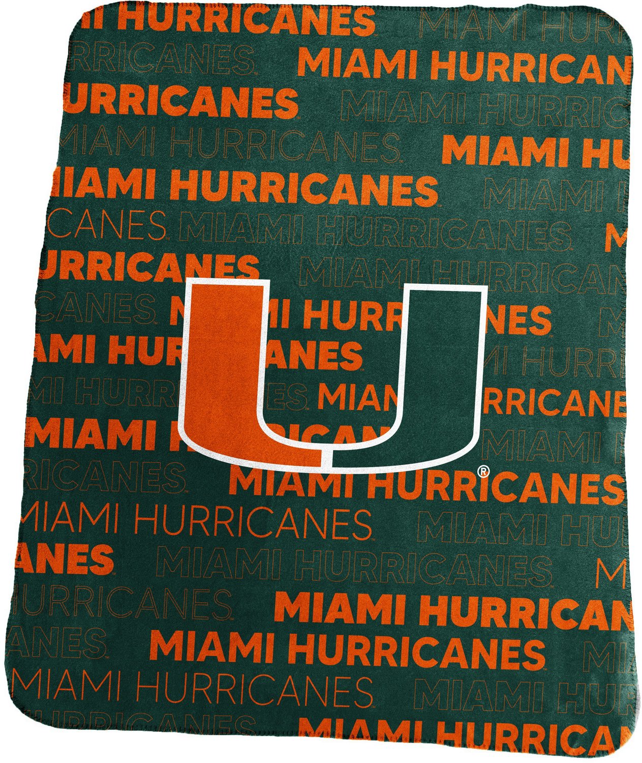 Logo Brands University of Miami Classic Throw Blanket