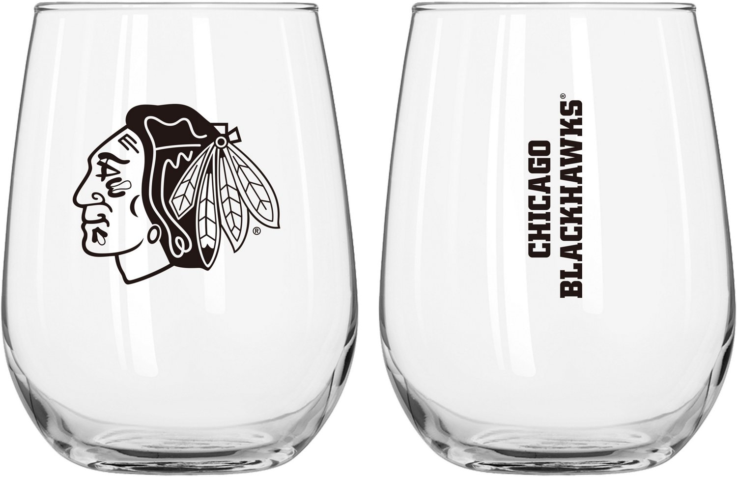 Logo Brands Chicago Blackhawks Gameday 16 oz Curved Beverage Glass - view number 1