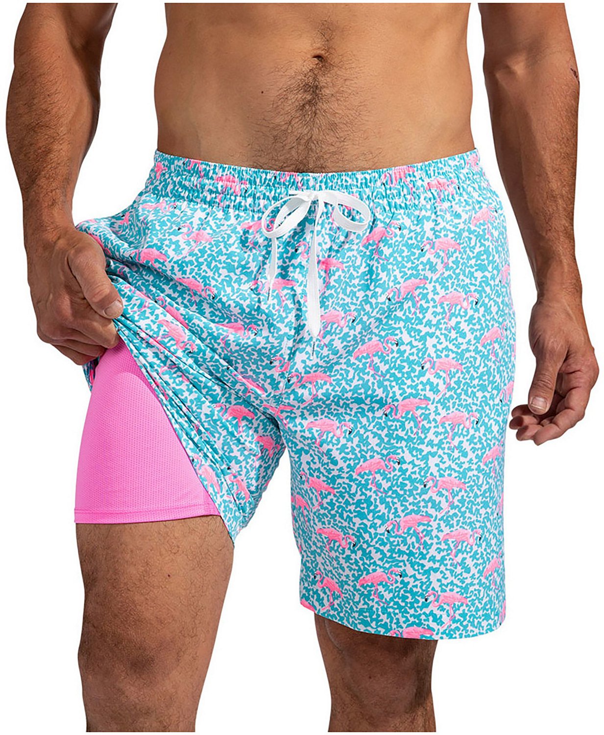 Chubbies Men's Domingos Are For Flamingos Lined Stretch Swim Trunks 7 ...
