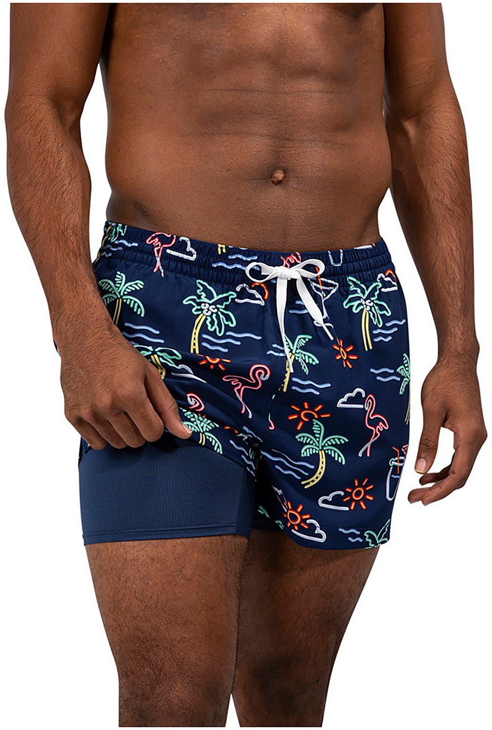Chubbies Men's Neon Lights Lined Stretch Swim Trunks 4 in Academy