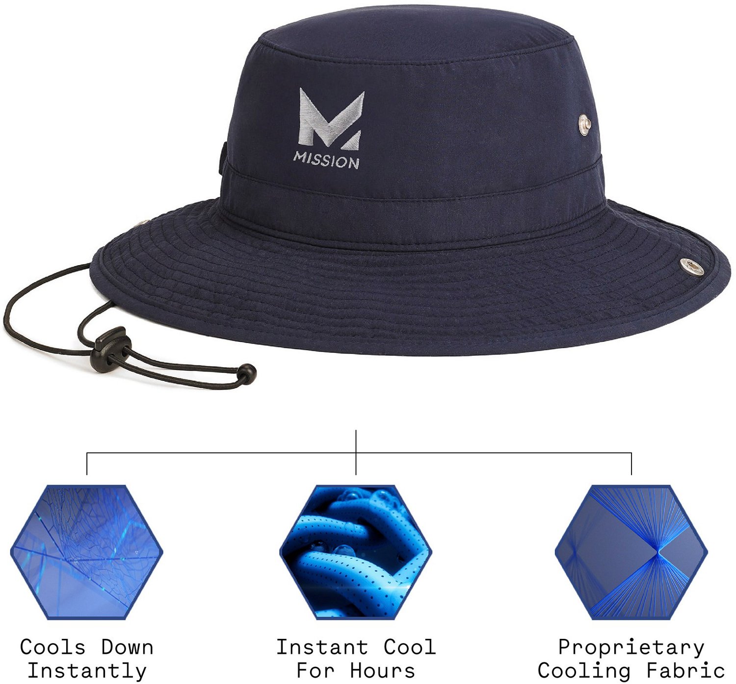 MISSION Adults' Instant Cooling Laser Cut Performance Hat                                                                        - view number 2