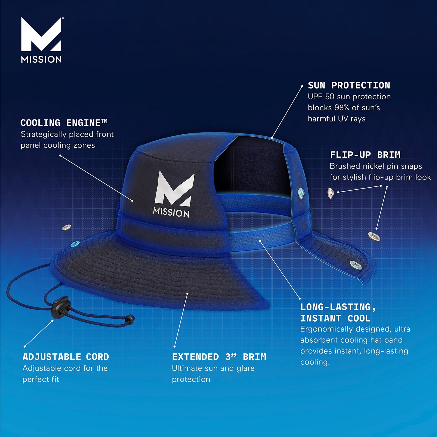 MISSION Adults' Instant Cooling Laser Cut Performance Hat                                                                        - view number 4