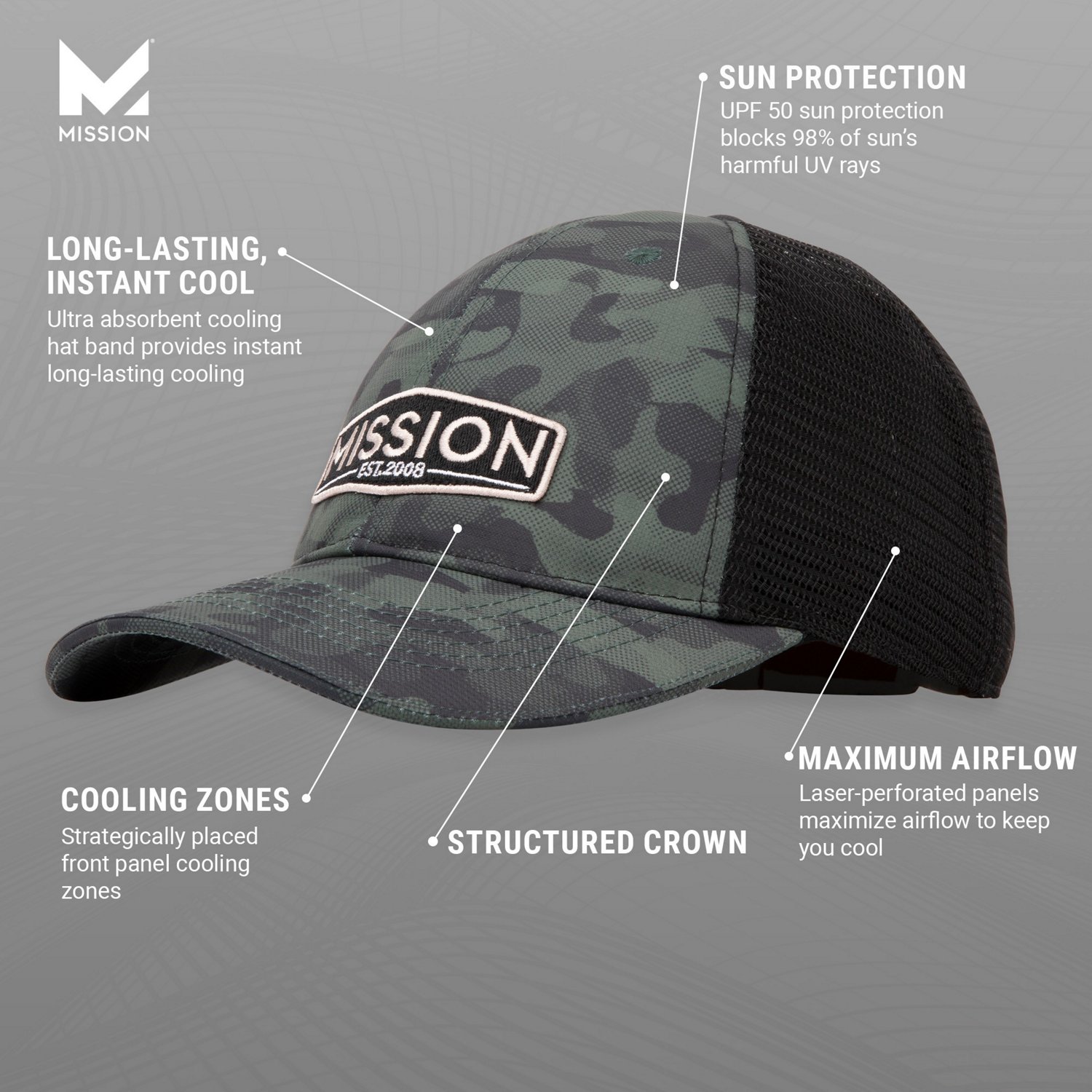 MISSION Adults' Cooling Westchester Etched Hat                                                                                   - view number 4