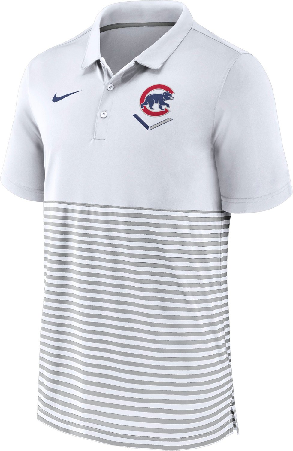 Nike Men's Chicago Cubs Home Plate Striped Polo Shirt