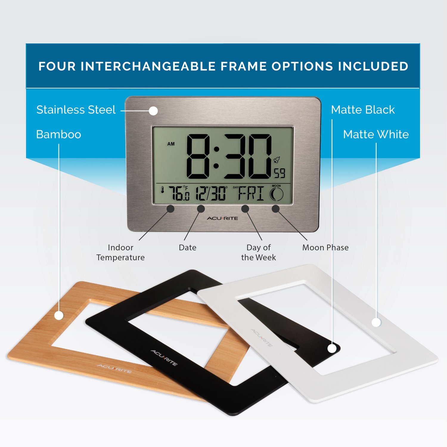 AcuRite Wireless Digital Wall and Tabletop Clock                                                                                 - view number 7