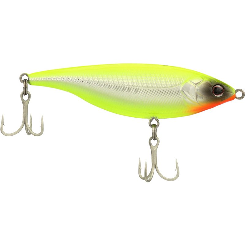 Berkley 4.5 in Stick Shadd Saltwater 114 Shallow Stick Bait Chrome/Chartreuse, 1 Oz - Salt Water Hard Baits at Academy Sports