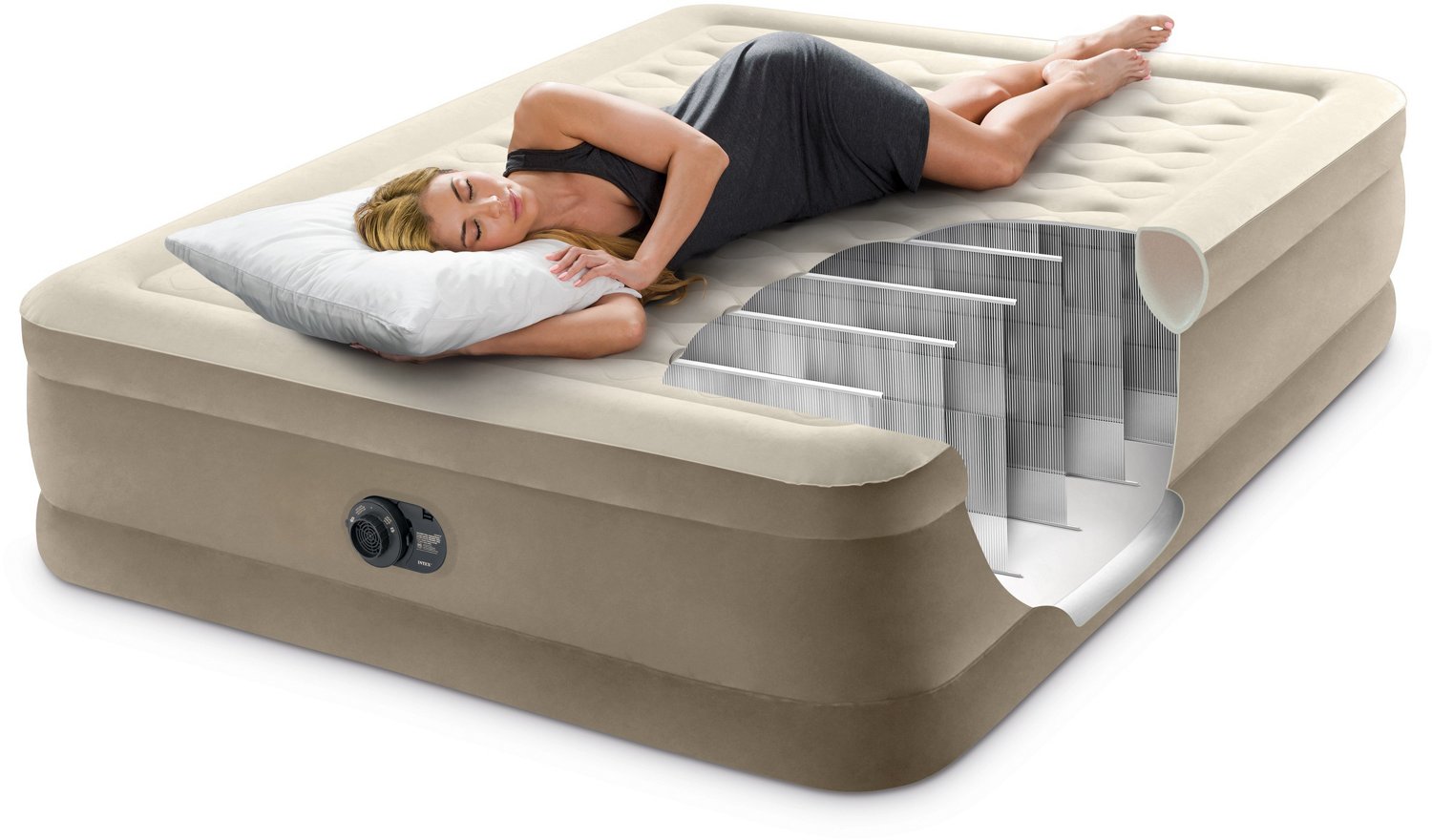 INTEX Dura-Beam Deluxe Queen Ultra-Plush Airbed with Fiber-Tech RP                                                               - view number 4