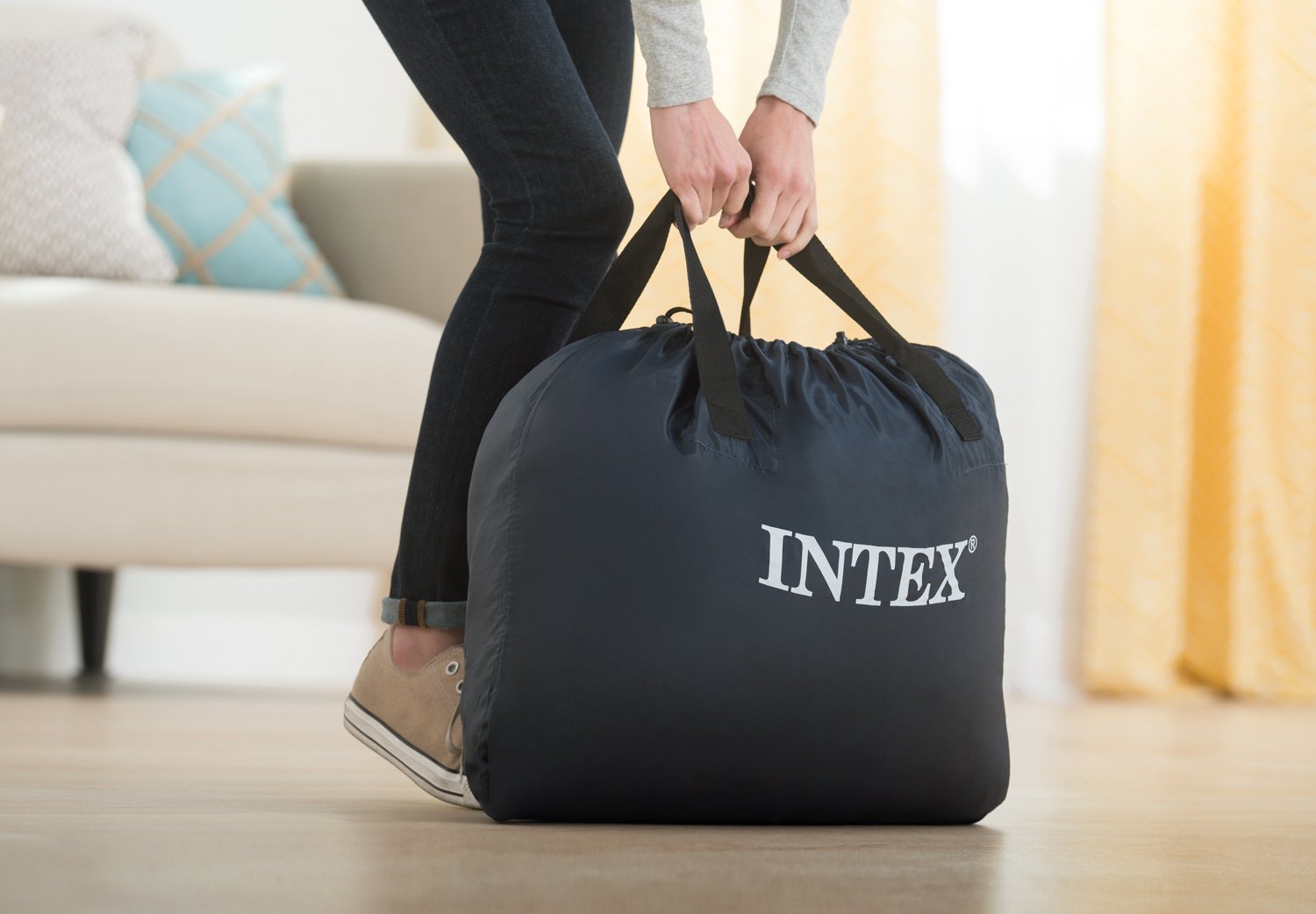INTEX Dura-Beam Deluxe Queen Ultra-Plush Airbed with Fiber-Tech RP                                                               - view number 5