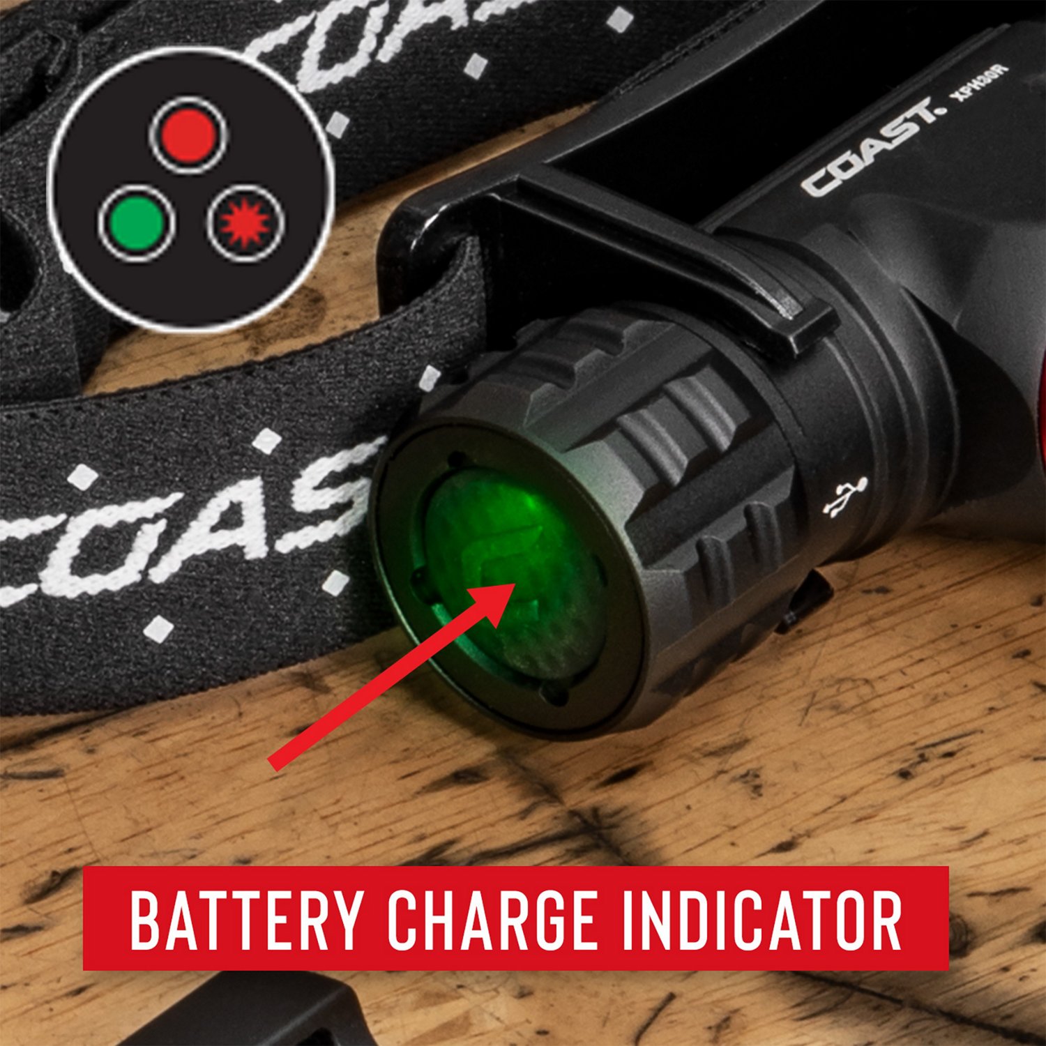 Coast WPH30R Rechargeable Headlamp Academy