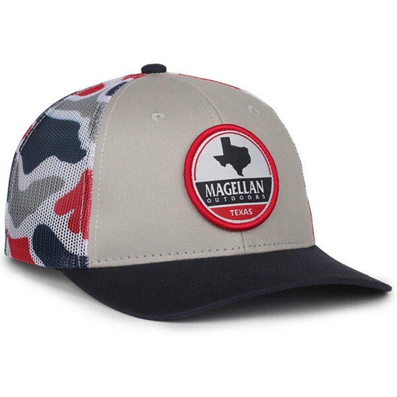 Magellan Outdoors Men's TX Badge State Cap Navy Blue - Men's Hunting/Fishing Headwear at Academy Sports