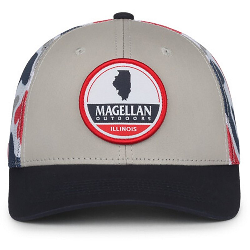 Magellan Outdoors Men's IL Badge State Cap Navy Blue - Men's Hunting/Fishing Headwear at Academy Sports