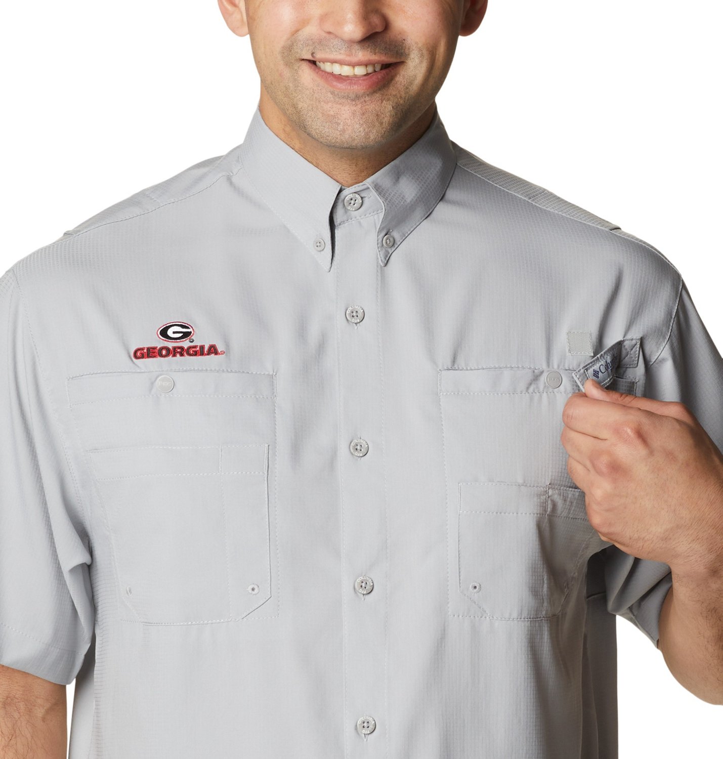 Columbia Sportswear Men’s Big and Tall University of Georgia Tamiami Button-Up Shirt - view number 4