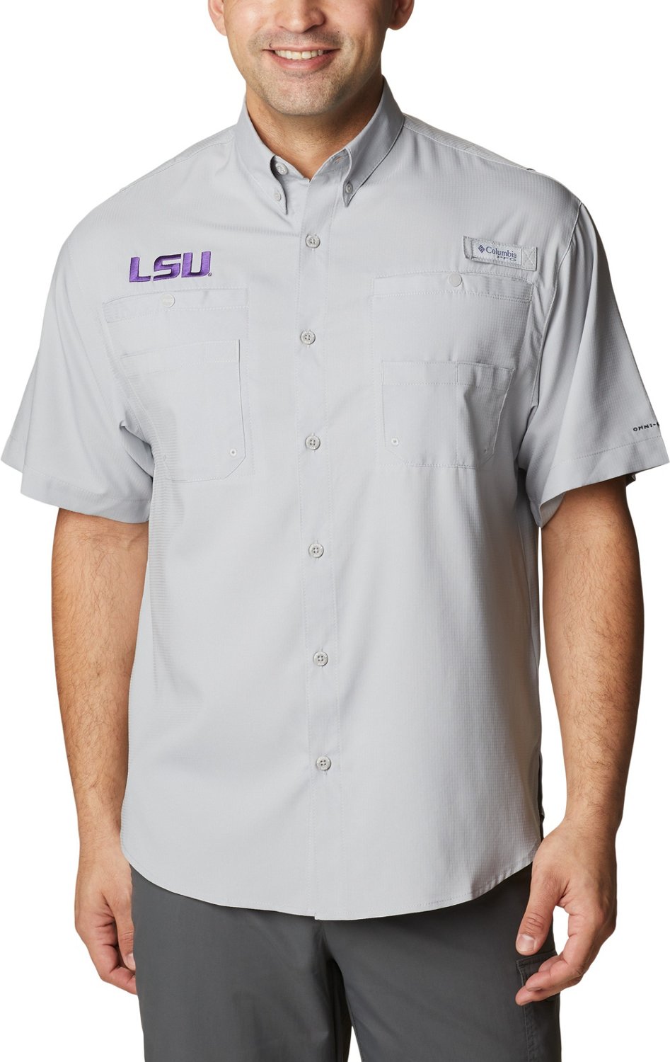 Men's Columbia Purple LSU Tigers PFG Tamiami Shirt