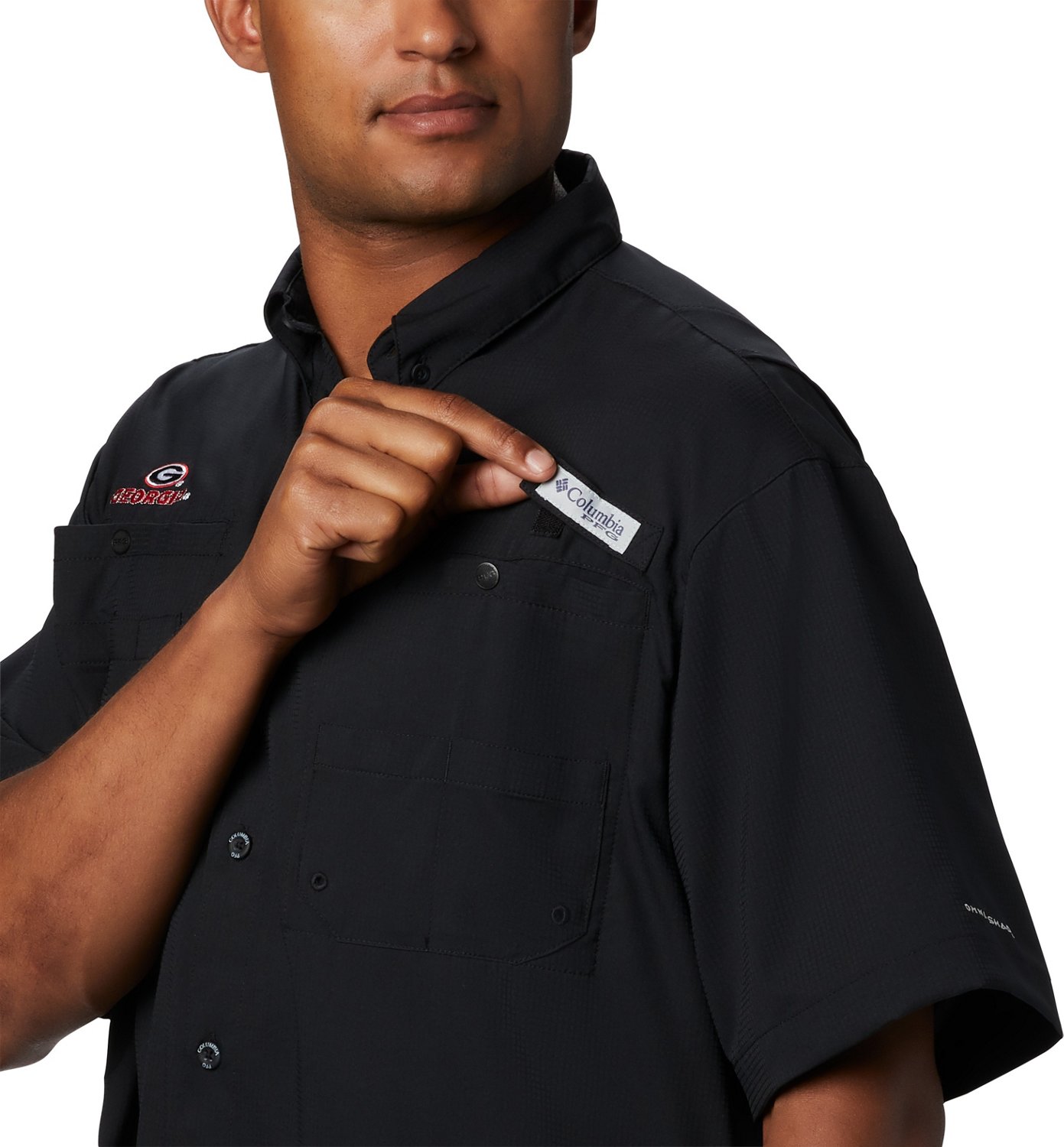 Columbia Sportswear Men’s Big and Tall University of Georgia Tamiami Button-Up Shirt                                           - view number 3