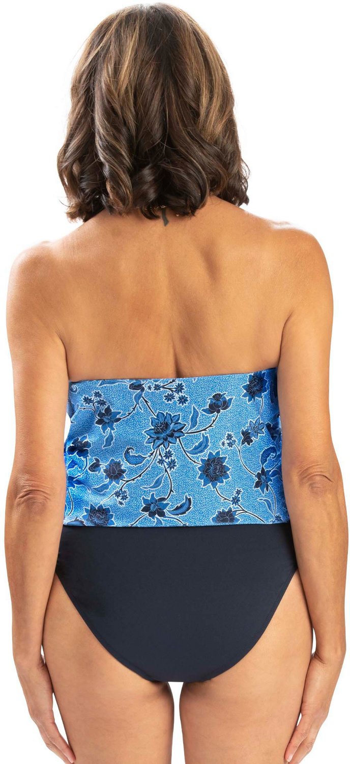 Dolfin Women's Aquashape Print Moderate Strapless 1-Piece Swimsuit