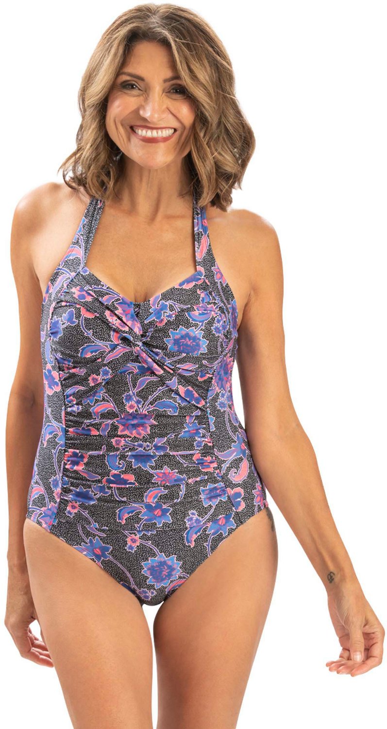 Women's Dolfin Aquashape Tummy Control Ruched One-Piece Swimsuit, Size: 22 main image 0