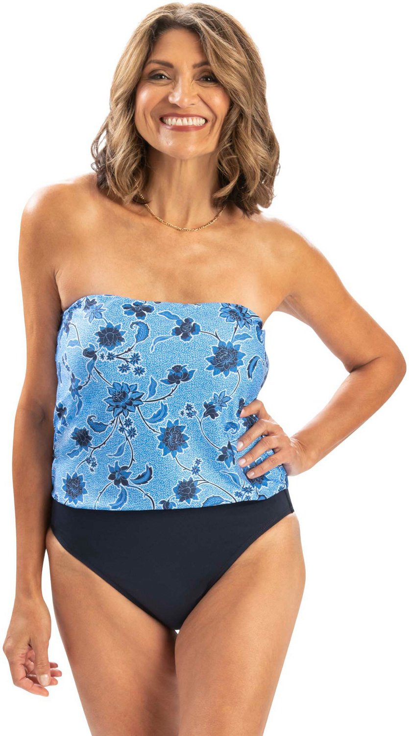 Dolfin Women's Aquashape Print Moderate Strapless 1-Piece Swimsuit
