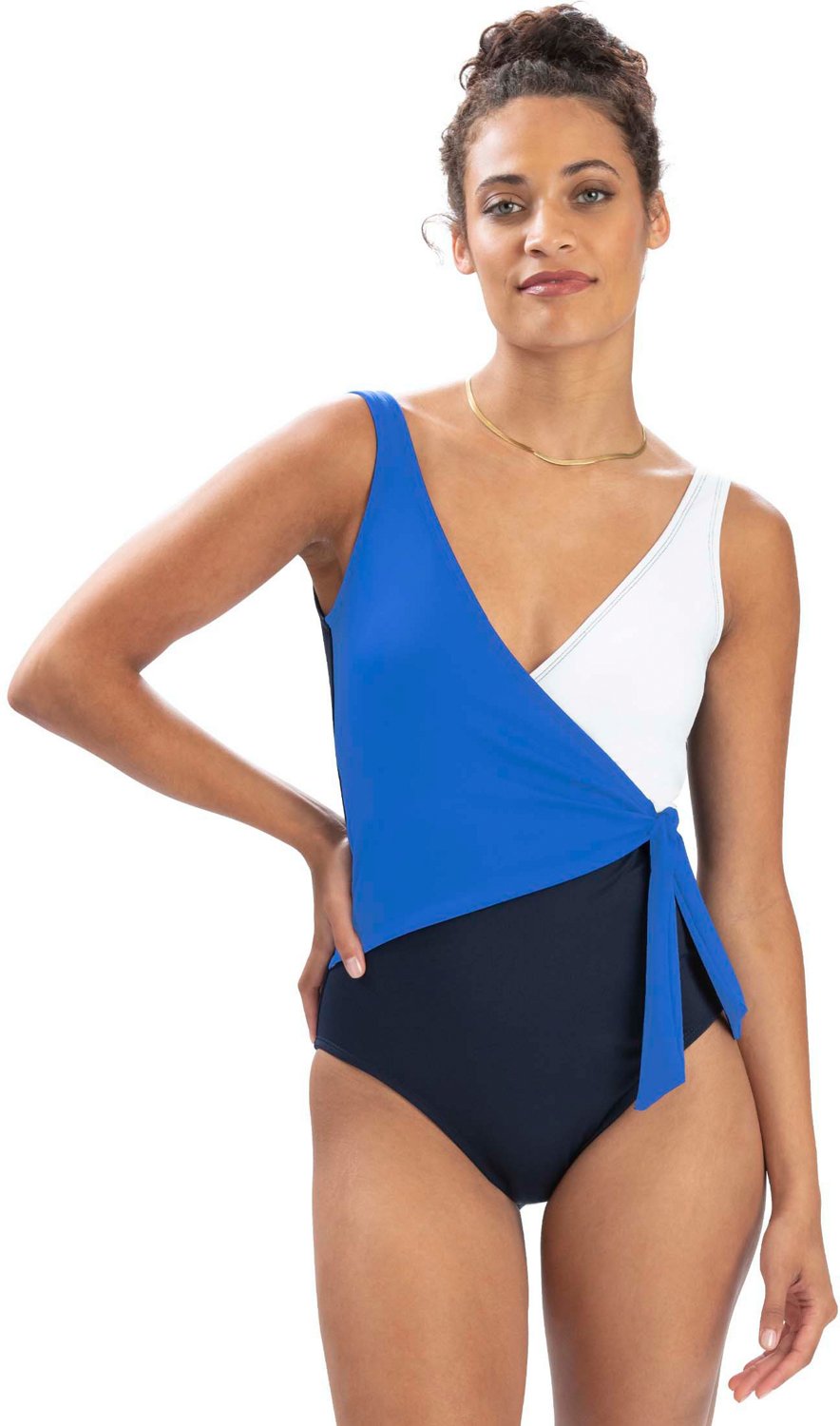 Dolfin Women s Aquashape Solid Moderate Wrap Front 1 Piece