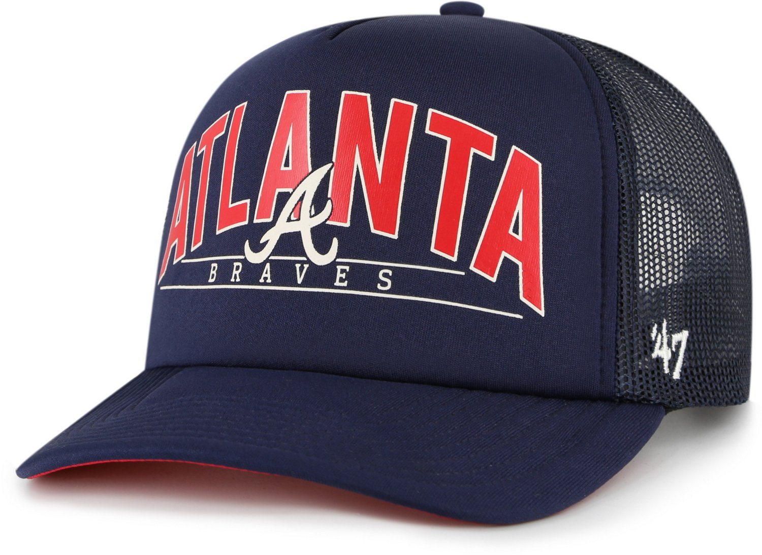 Atlanta Braves Baseball Foam Front - Mesh Back - Snap Back Trucker Hat