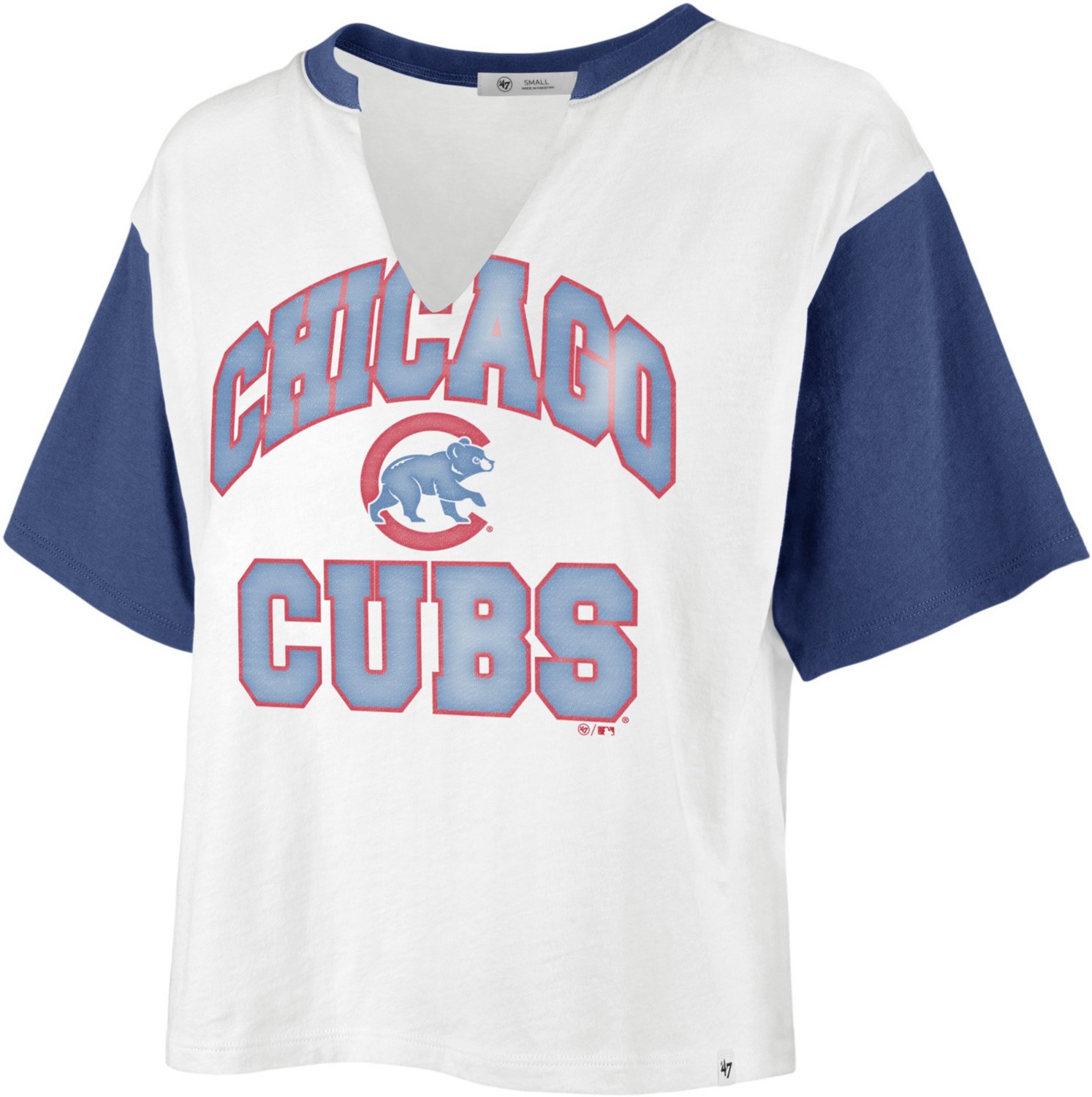 MLB Chicago Cubs Women's Short Sleeve V-Neck Fashion T-Shirt - S