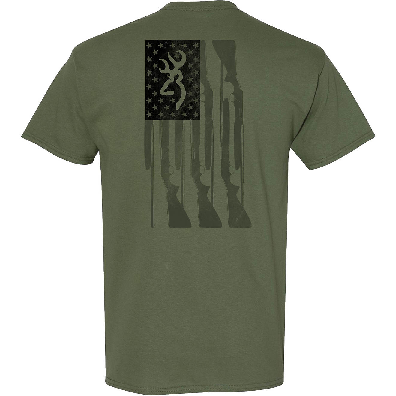 Browning Men's 2-Tone Rifle Flag Graphic T-shirt                                                                                 - view number 1