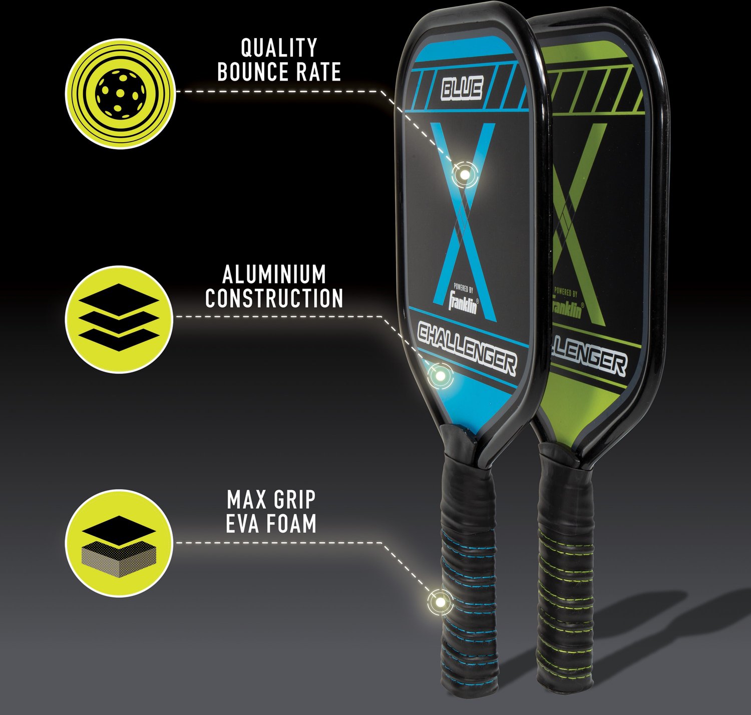 Franklin Pickleball-X Performance 2 Player Aluminum Paddle And Ball Set