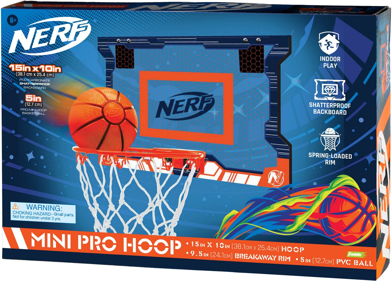 Mini Basketball Hoop with Ball and Breakaway Spring Rim for Over the Door  Play by Hey! Play! 