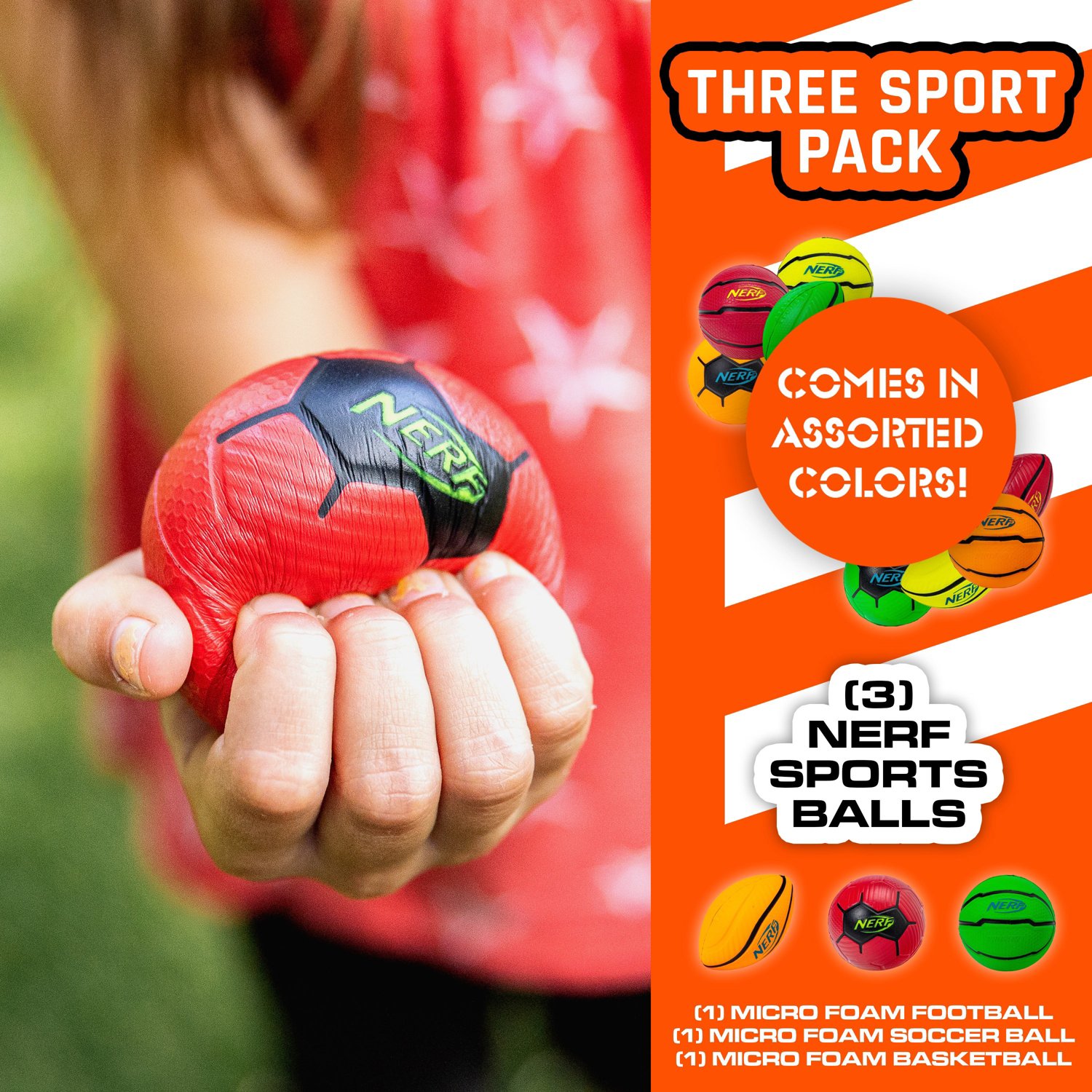 NERF Mini Foam Sports Ball Set Academy