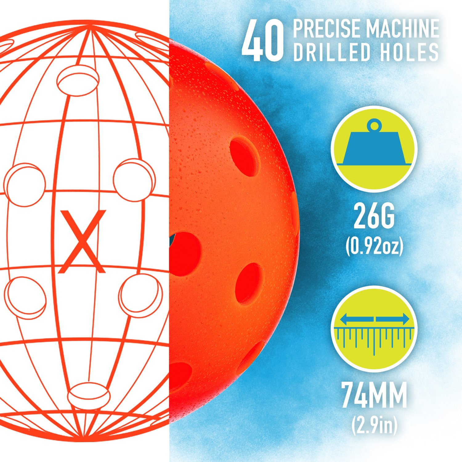 Franklin X-40 Performance Outdoor Pickleball Balls                                                                               - view number 3