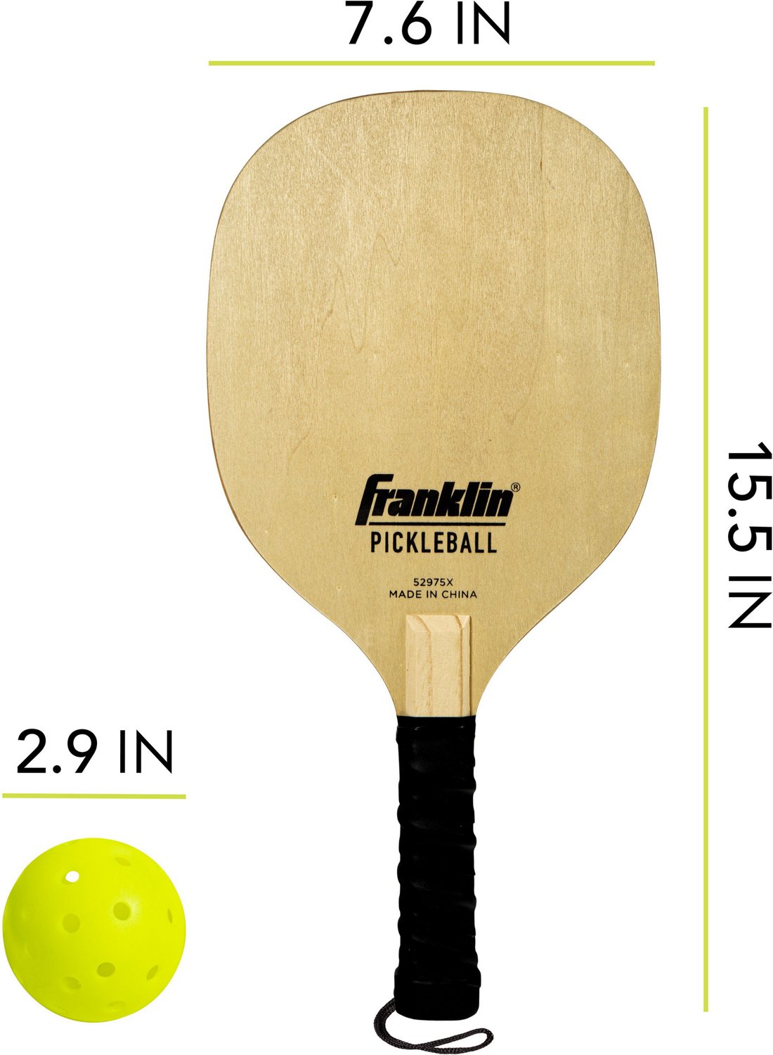 Franklin 4 Player Wooden Pickleball Paddle and Ball Set Academy