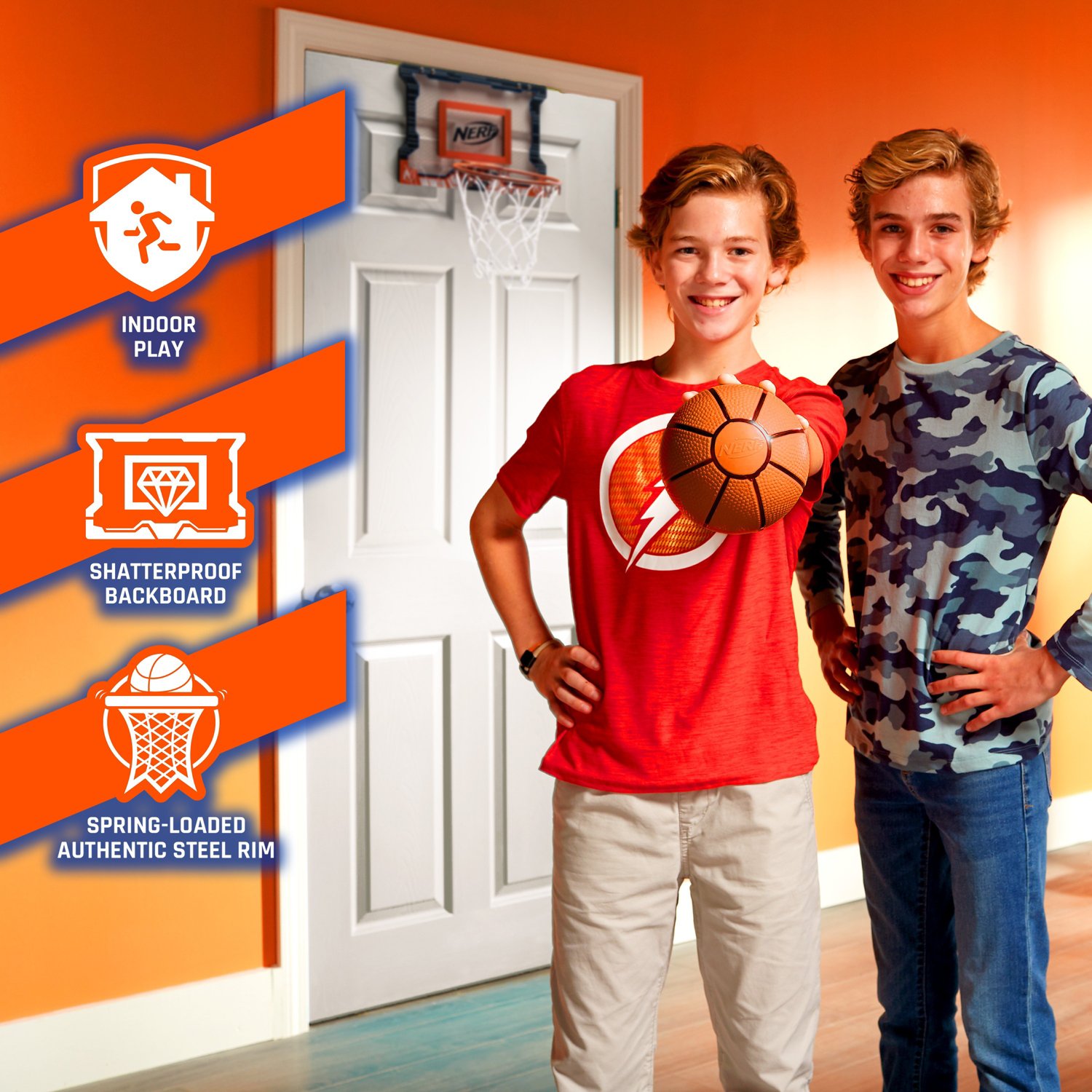 NERF OvertheDoor Mini Basketball Hoop Academy