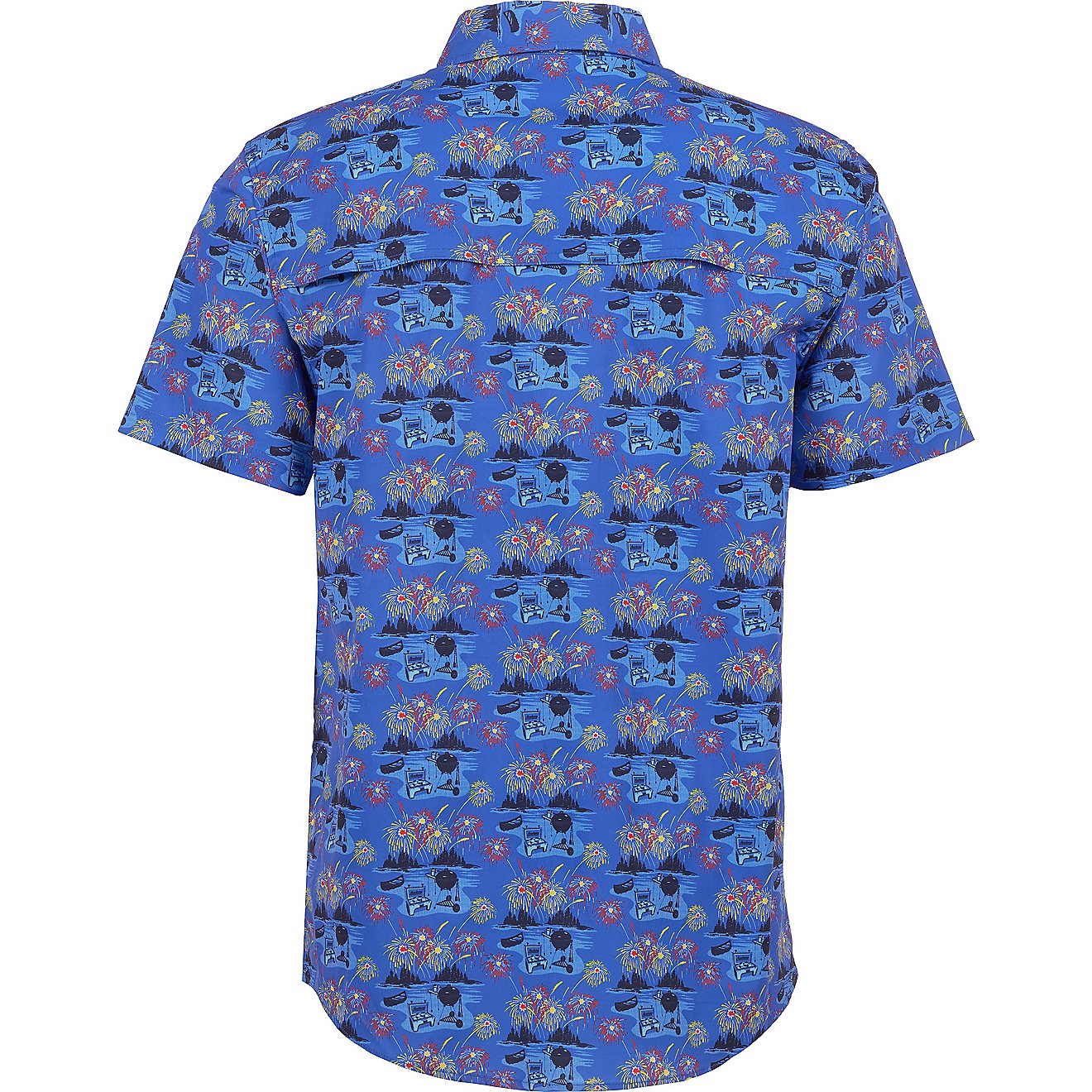Academy Sports + Outdoors Men's Throwback Retro Print Short Sleeve Shirt                                                         - view number 2