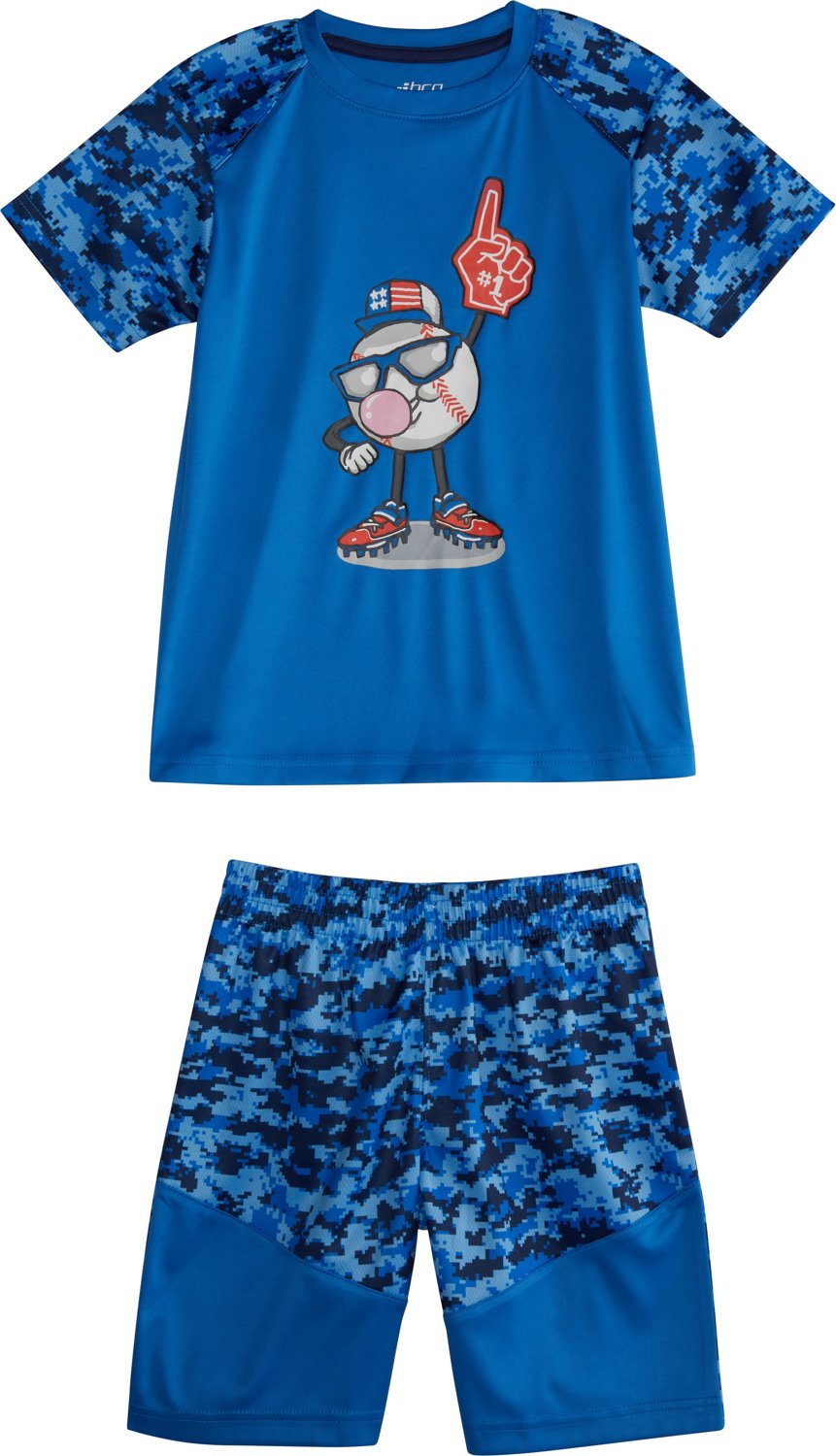 BCG Boys' 4-7 Baseball #1 T-shirt and Shorts Set
